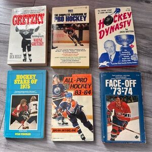 Vintage Hockey Book Lot (6) 1970s–1980s | Gretzky, NHL Yearbooks, Pro Hockey